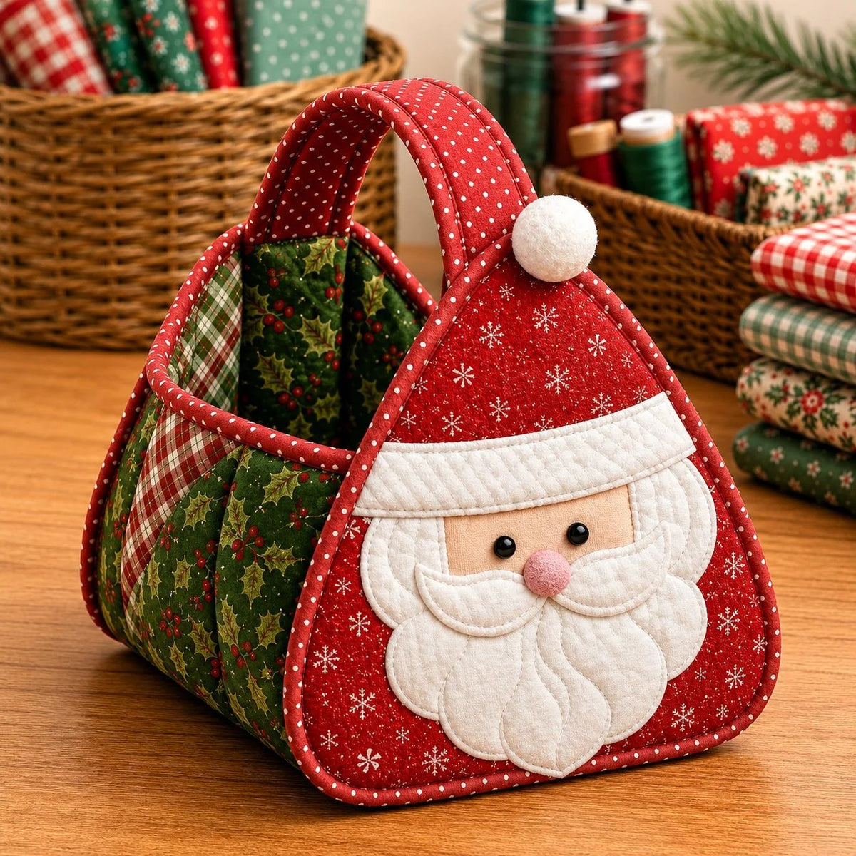 🎄 Christmas Character Quilted Carry Basket DIY Kit