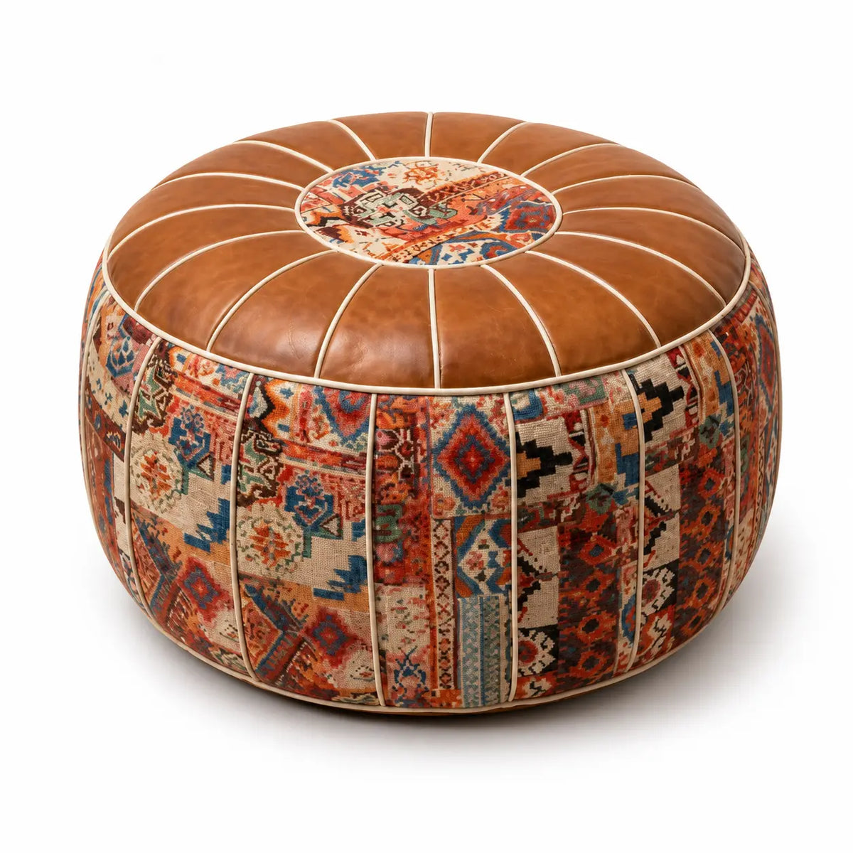 Bohemian Storage Ottoman Pouf with Hidden Compartment