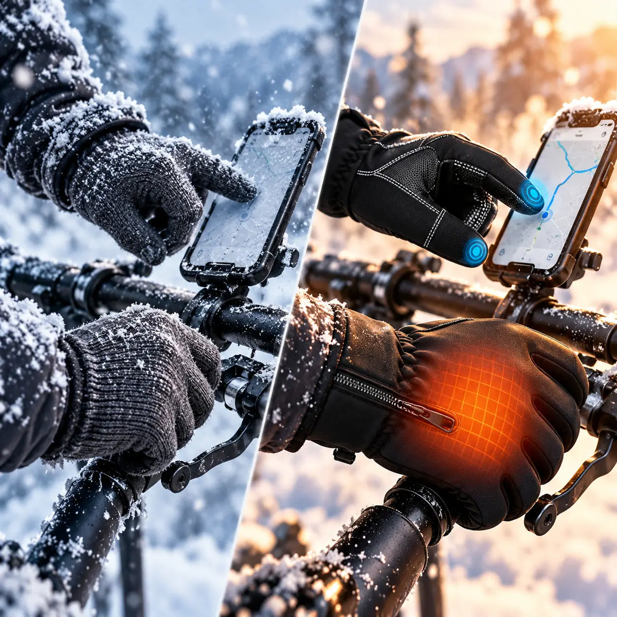 USB Heated Touchscreen Gloves for Women & Men, Back-of-Hand Electric Warming Winter Gloves