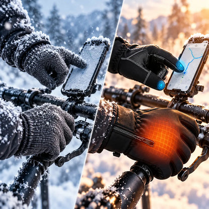 USB Heated Touchscreen Gloves for Women & Men, Back-of-Hand Electric Warming Winter Gloves