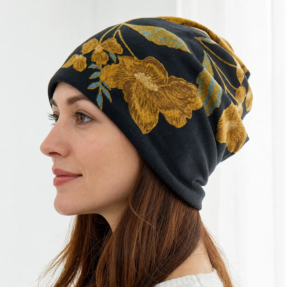 Bohemian Floral Slouchy Beanie for Women