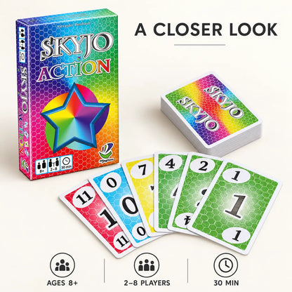 SKYJO Card Game, Fun Family Board Game for 2-8 Players, Classic or Action Edition