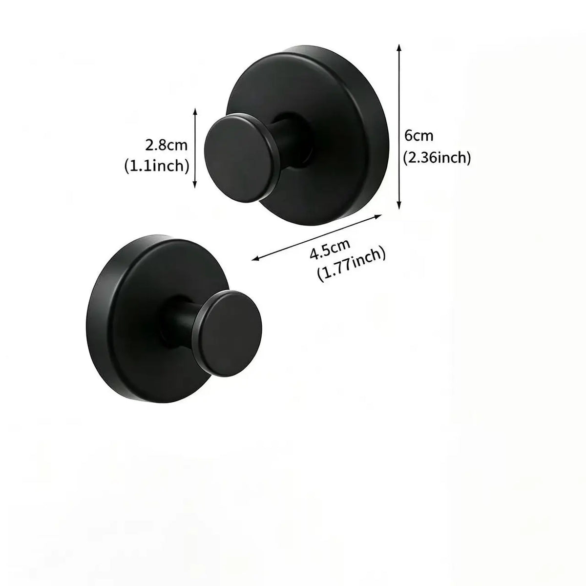 2-Pack Stainless Steel Suction Cup Hooks for Shower, 20 lbs Load