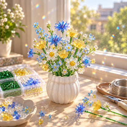 ✨DIY Beaded Wildflower Bouquet Kit – Handmade Crystal Flower Craft Set🌸✨