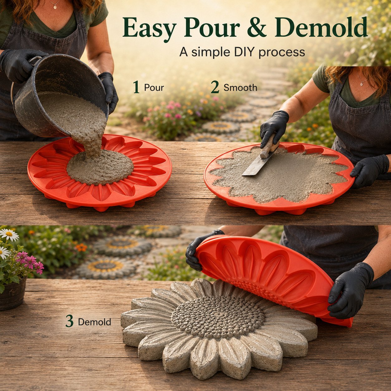 🌻Reusable Sunflower Stepping Stone Mold