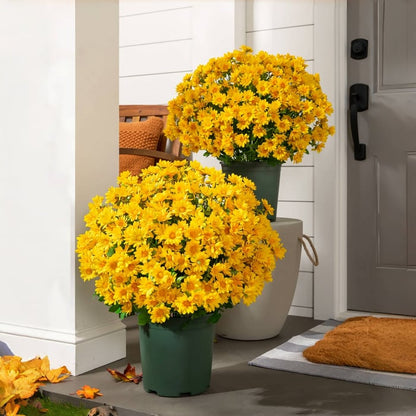 Artificial Outdoor Mums Flowers - UV resistant, Waterproof, Windproof🌼