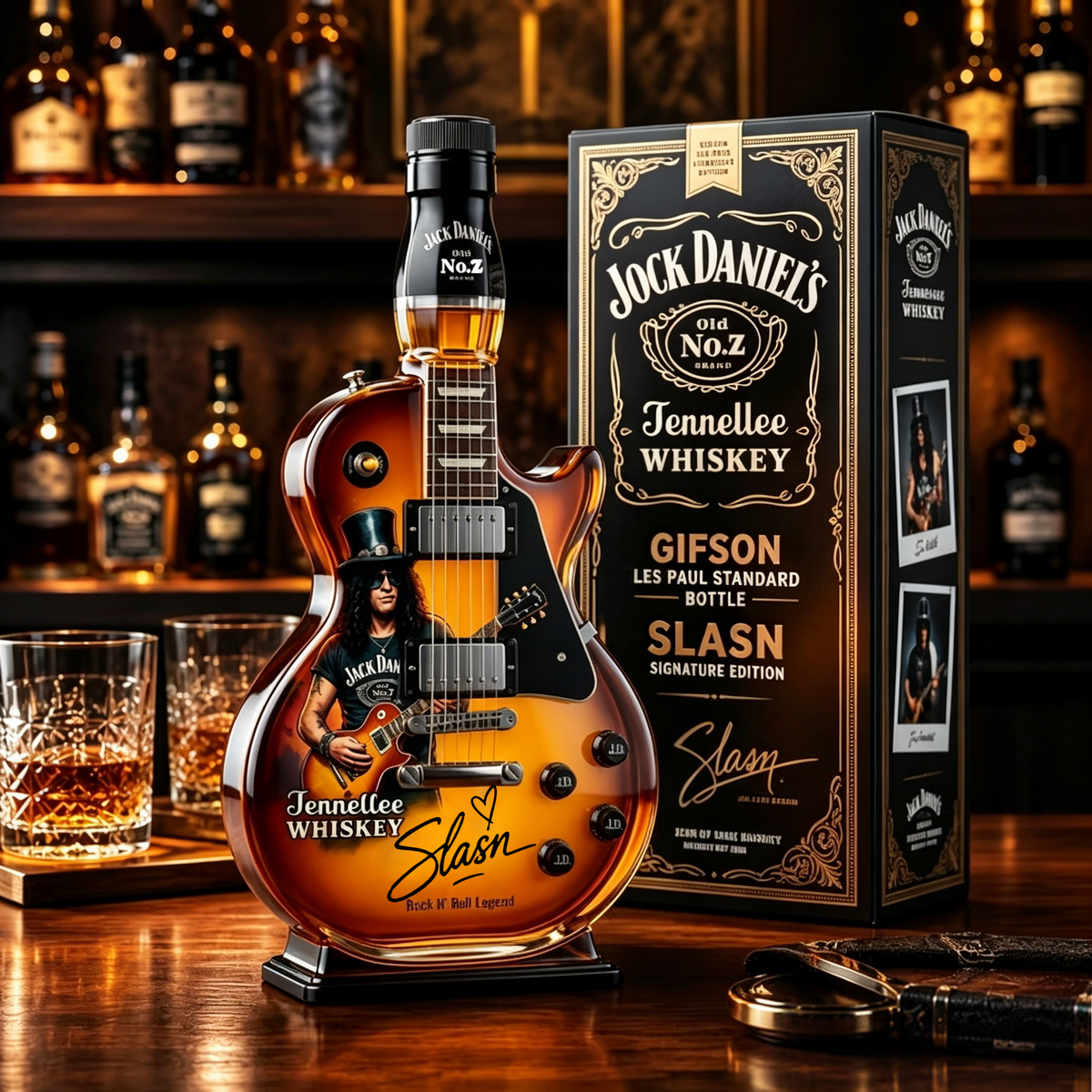 Guitar Figurine Spirit Bottle