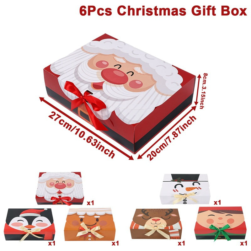 🎄Christmas Square Ribbon Gift Boxes🎁(1 style/6pcs)