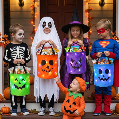 Halloween Candy Bucket with LED Lights`