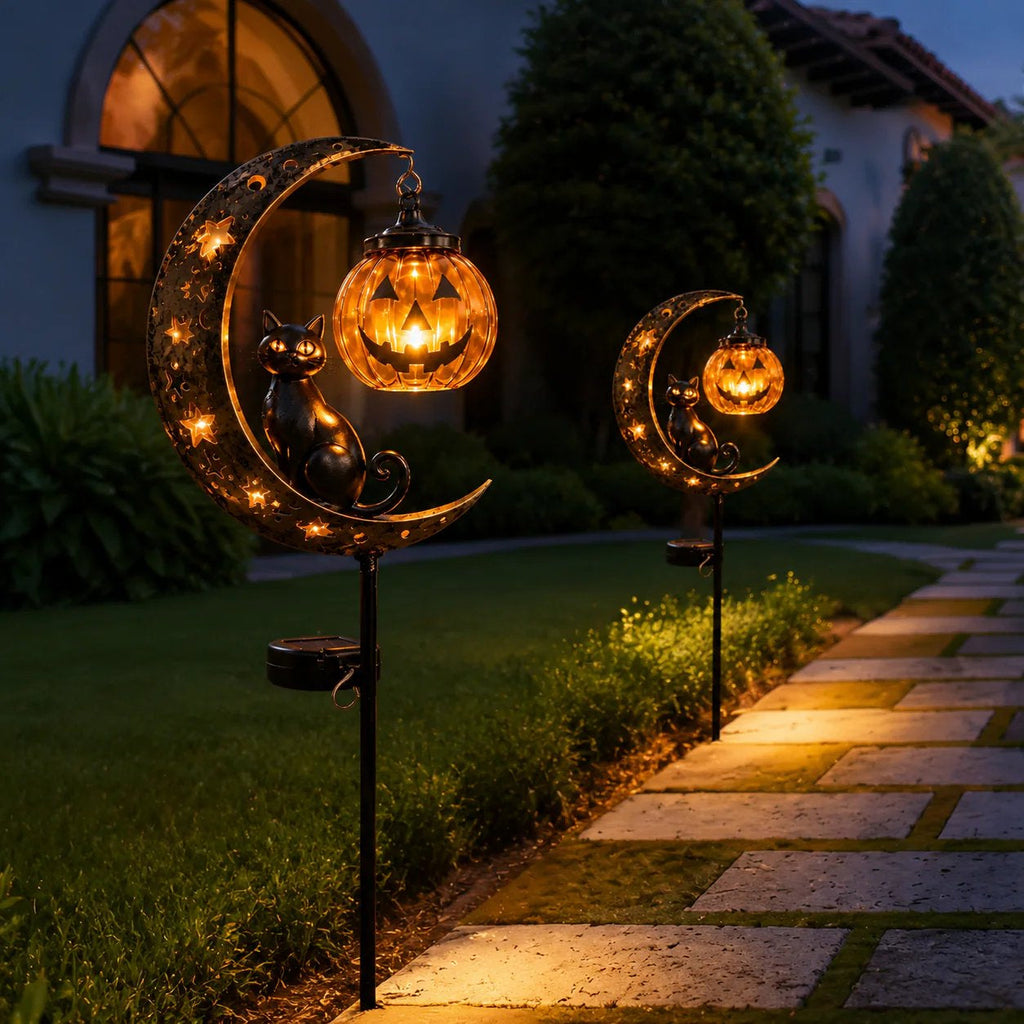 Pumpkin Moon Garden Stake Light
