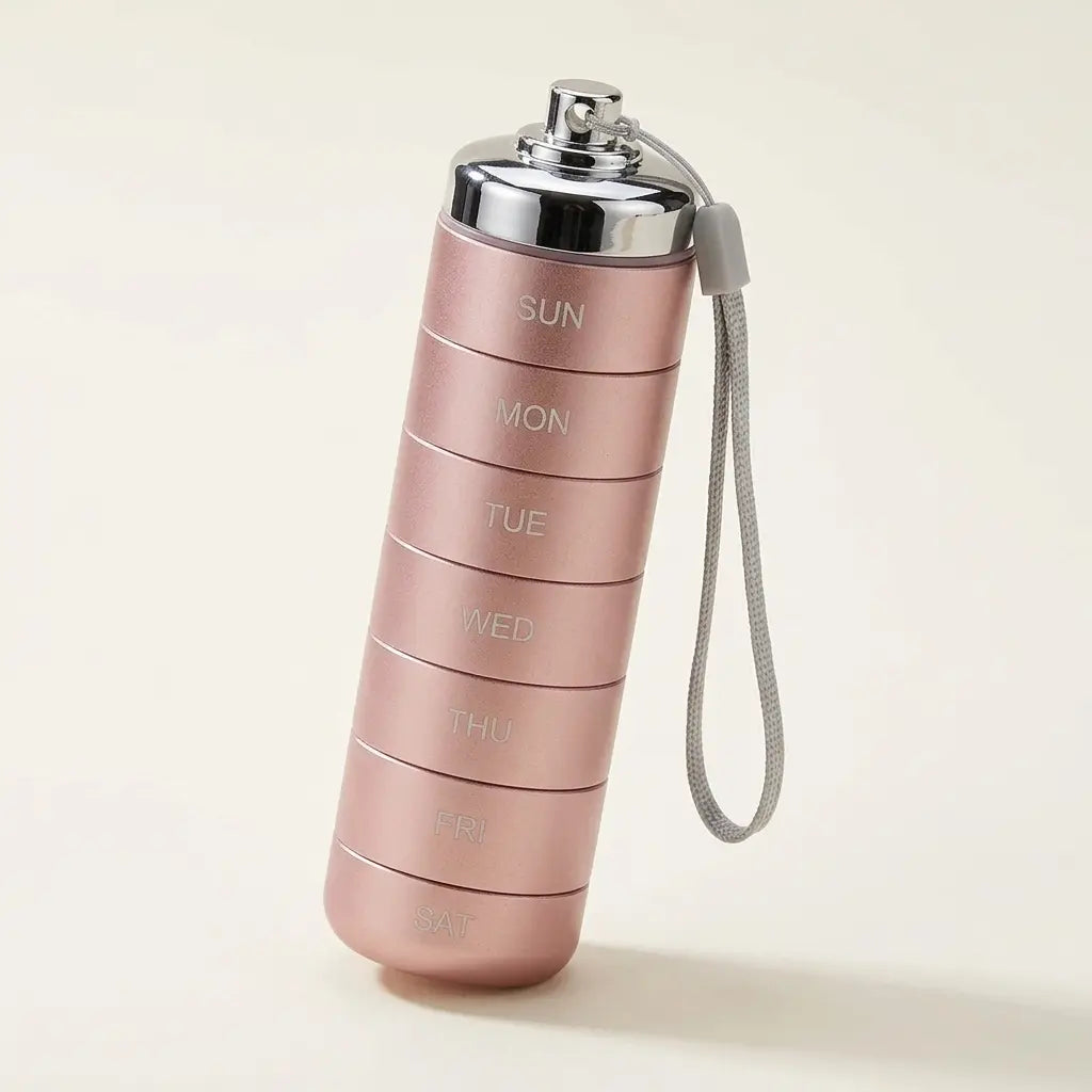 Waterproof 7-Day Aluminum Pill Organizer with O-Ring Seals