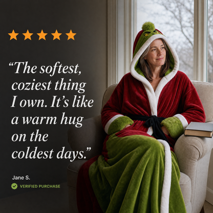 Heated Christmas Hooded Cloak, USB Heated Wearable Blanket Robe