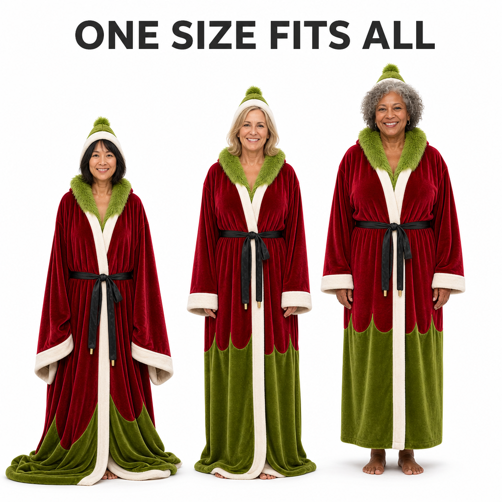 Heated Christmas Hooded Cloak, USB Heated Wearable Blanket Robe