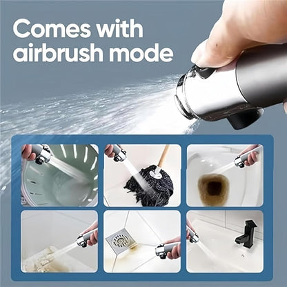 High-pressure massage shower head - Handheld shower with 3 spray types and filters