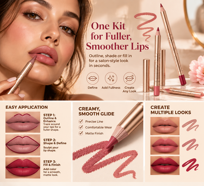 12 Pcs Matte Lip Liner Set , Blendable Lip Pencil 💋