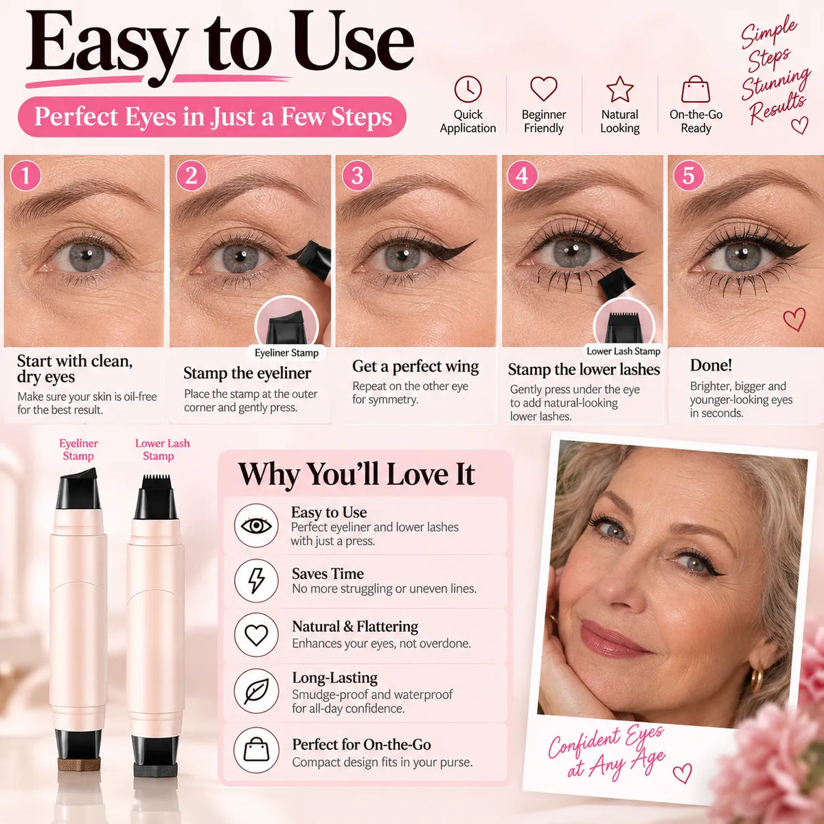Winged Eyeliner Stamp — Symmetrical Cat Eyes in One Press