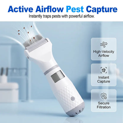 Electric flea comb for pets vacuum cleaning function - includes 3 filters