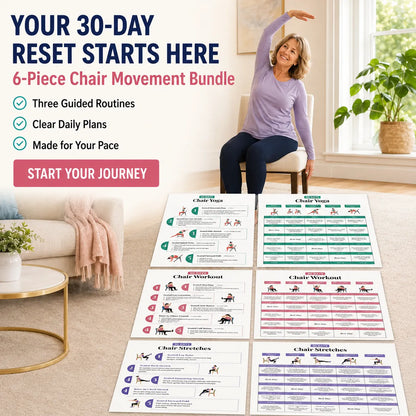 Seated Back Stretch Chart Set，Six-Sheet Set(10 x 8 inches)