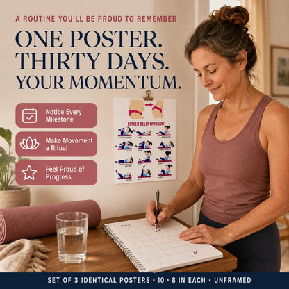 Weight-Loss Yoga Practice Poster-Three-Sheet Set(10 x 8 inches)