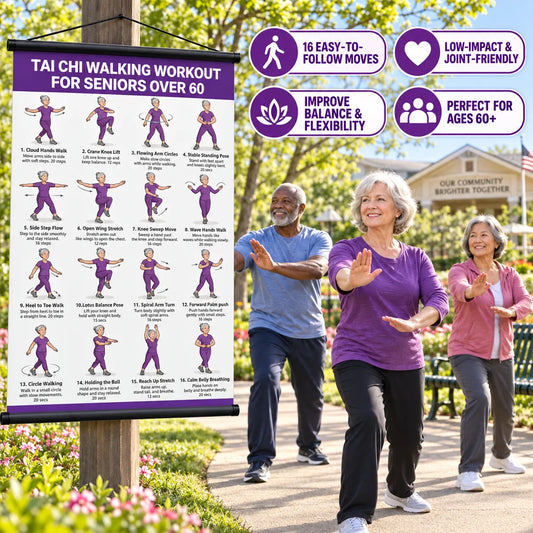 Tai Chi Chair Workout Chart for Seniors (16 x 24 inches)