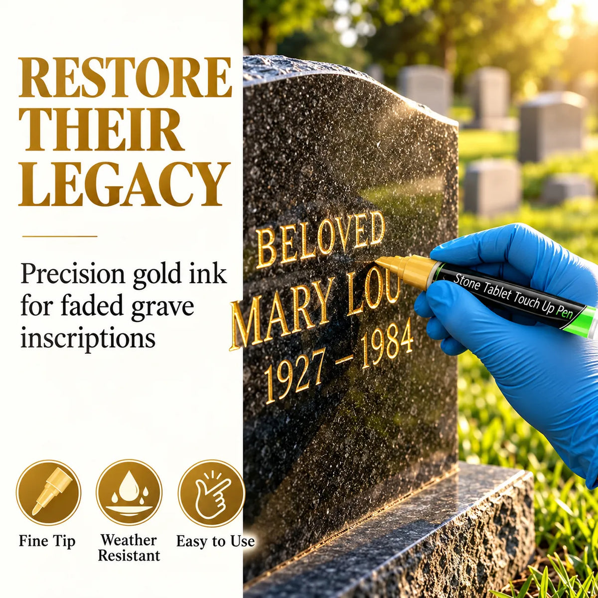 Tombstone Marker Pen for Faded Grave Inscriptions