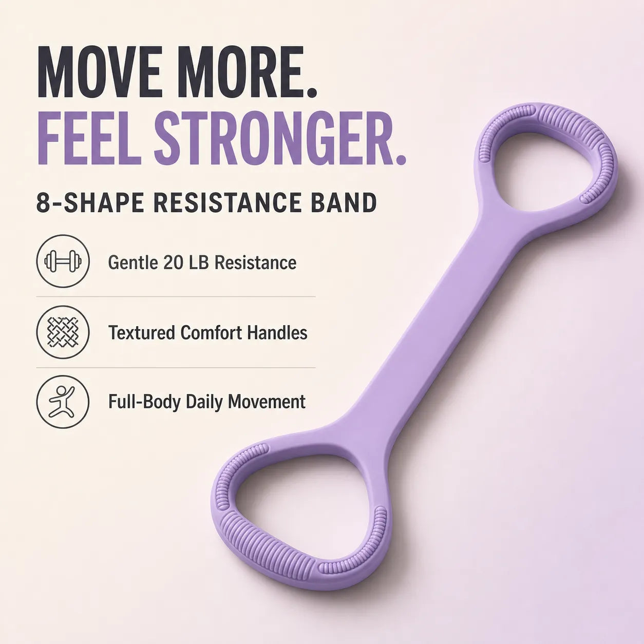 Figure-8 resistance band—relieves back fatigue and corrects posture