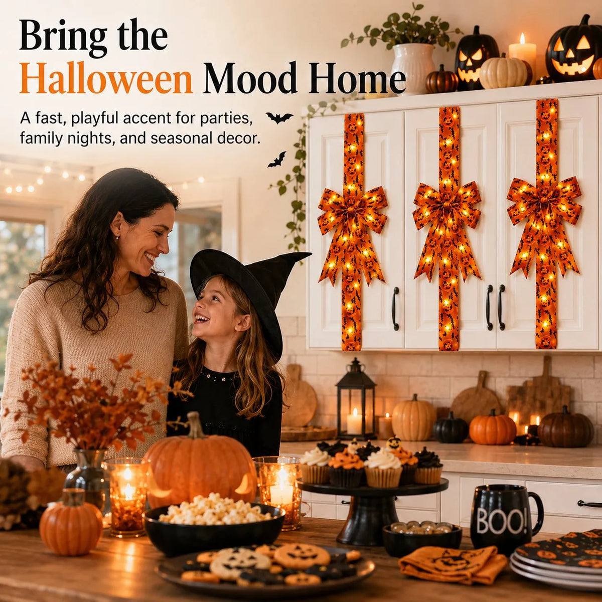 Halloween LED Light-Up Bow