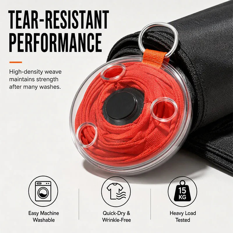 Roll-Up Reusable Shopping Tote with Snap-Button Disc Closure