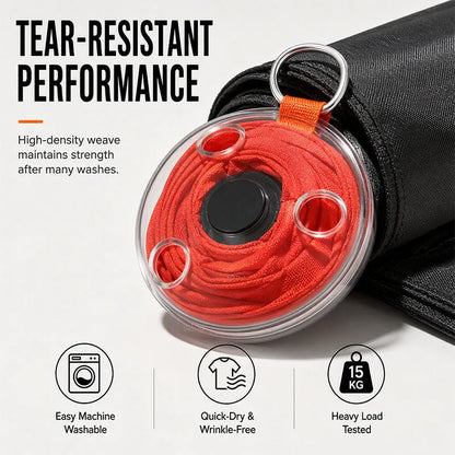 Roll-Up Reusable Shopping Tote with Snap-Button Disc Closure