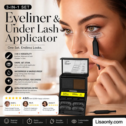 3-in-1 Eye Makeup Stamp Kit — Liner, Lower Lashes & Beauty Mark