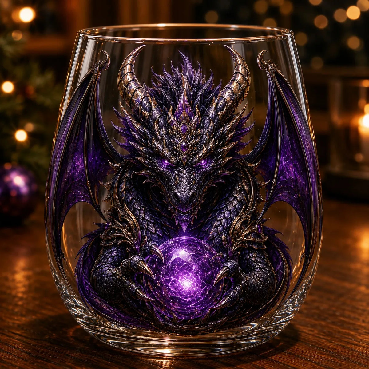 3D Mythic Dragon Glass Art Cup