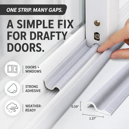 Self-Adhesive Weather Seal Strip, 5m Foam Door & Window Draft Stopper, 4 Colors