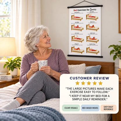 Wall Chart of Bed Exercises for Seniors (16 x 24 inches)