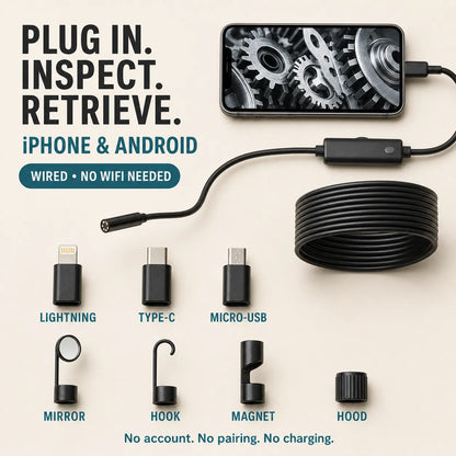 16.4ft HD Endoscope Camera for iPhone & Android