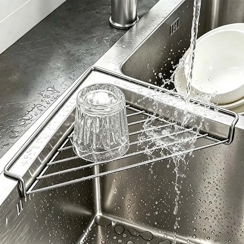 Stainless Steel Corner Sink Shelf