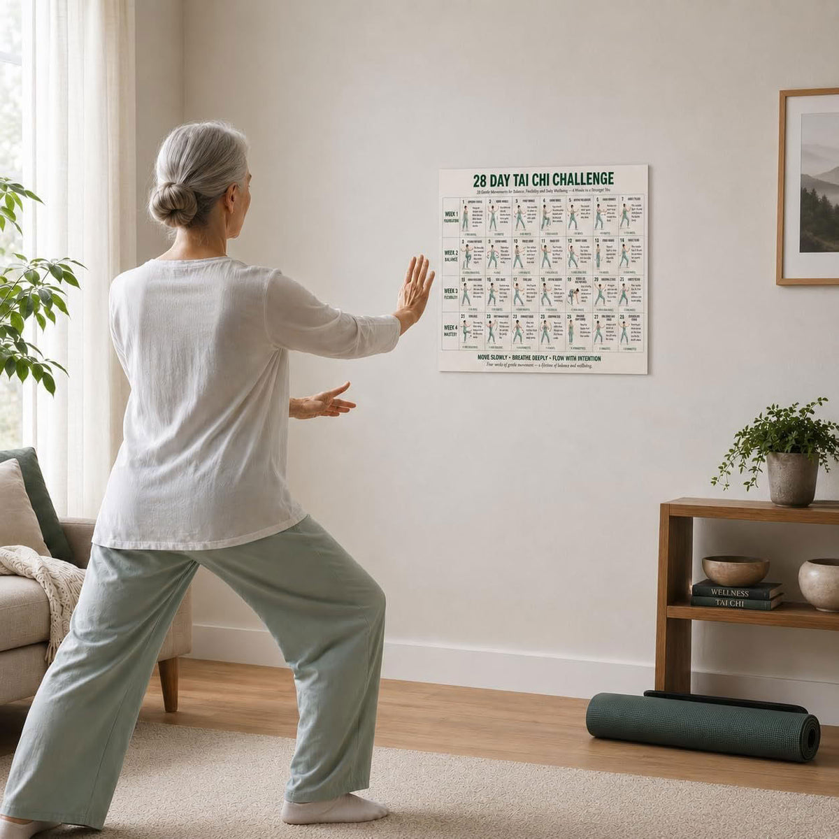 28-Day Tai Chi at Home Chart(16 x 24 inches)