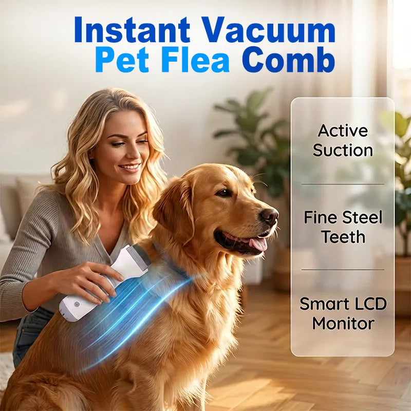 Electric flea comb for pets vacuum cleaning function - includes 3 filters