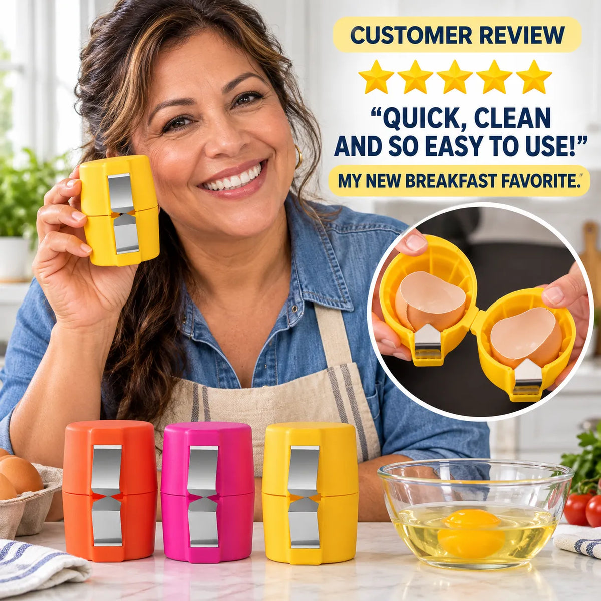 Cube Egg Opener for Clean Cracking