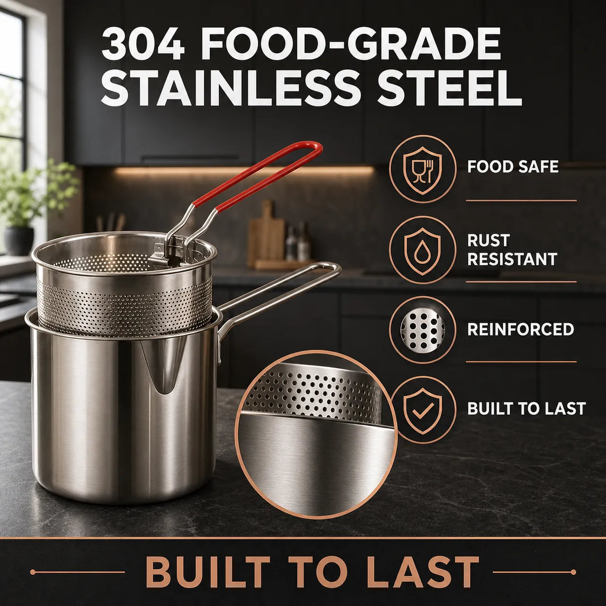 304 Stainless Steel Multifunction Fryer