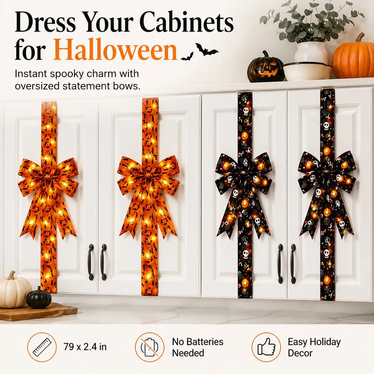 Halloween LED Light-Up Bow