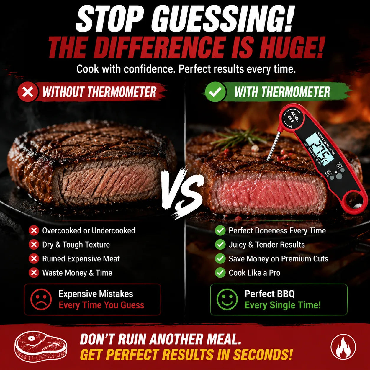 Instant-Read Digital Meat Thermometer (Dual Probe)