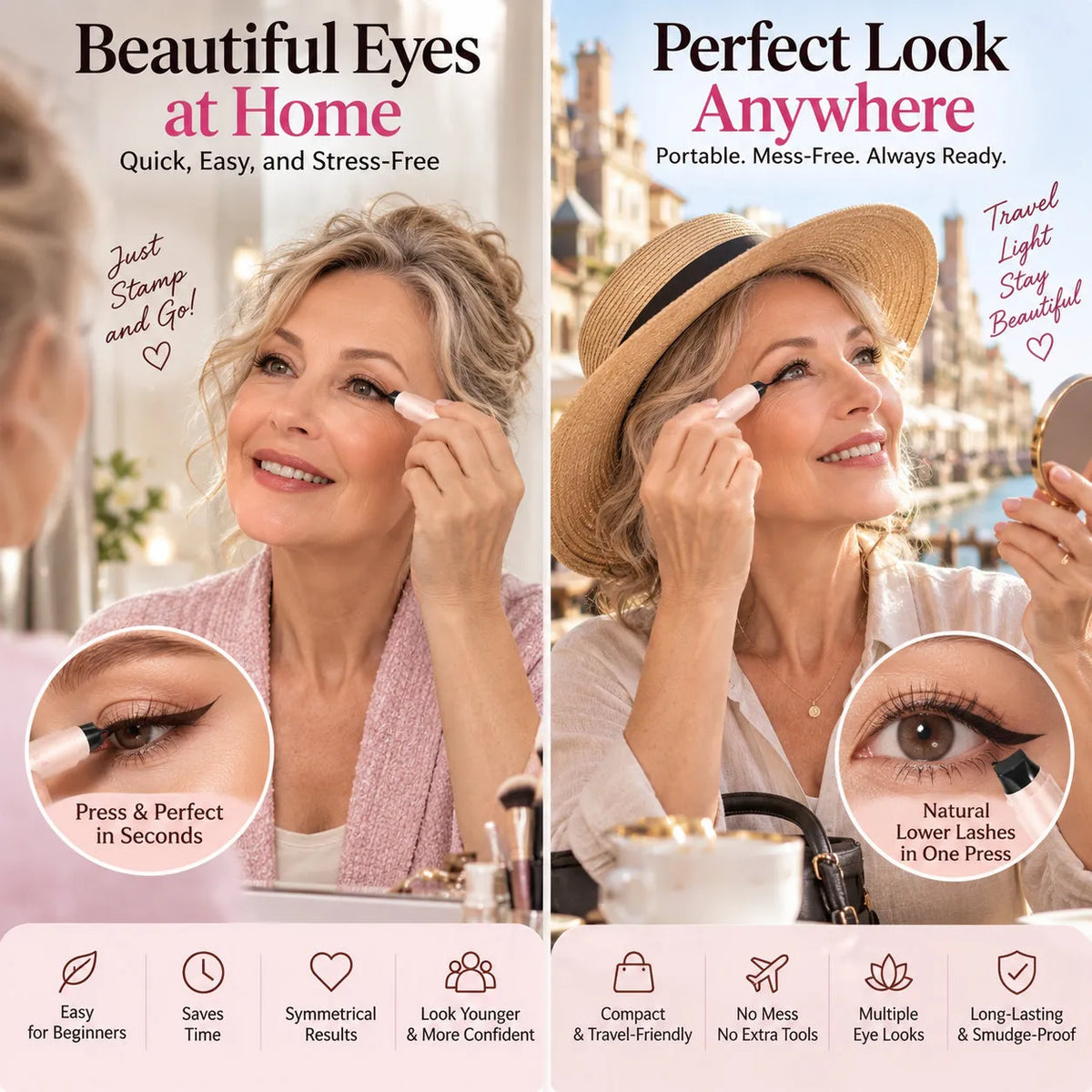 Winged Eyeliner Stamp — Symmetrical Cat Eyes in One Press