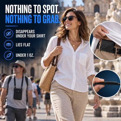 RFID Blocking Hidden Waist Wallet for Travel
