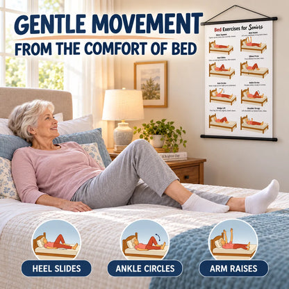 Wall Chart of Bed Exercises for Seniors (16 x 24 inches)