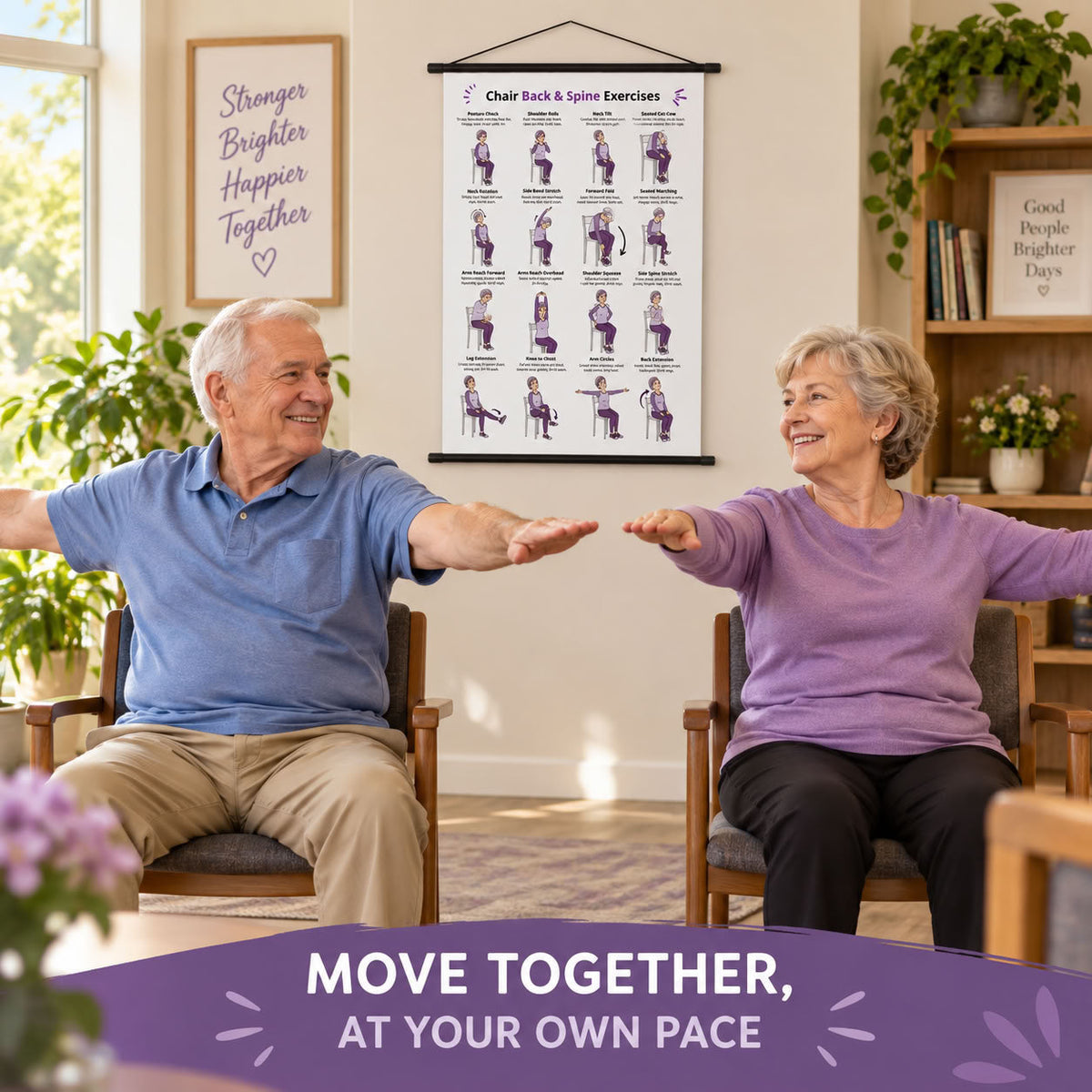 Chair Back & Spine Exercises for Seniors Chart(16 x 24 inches)