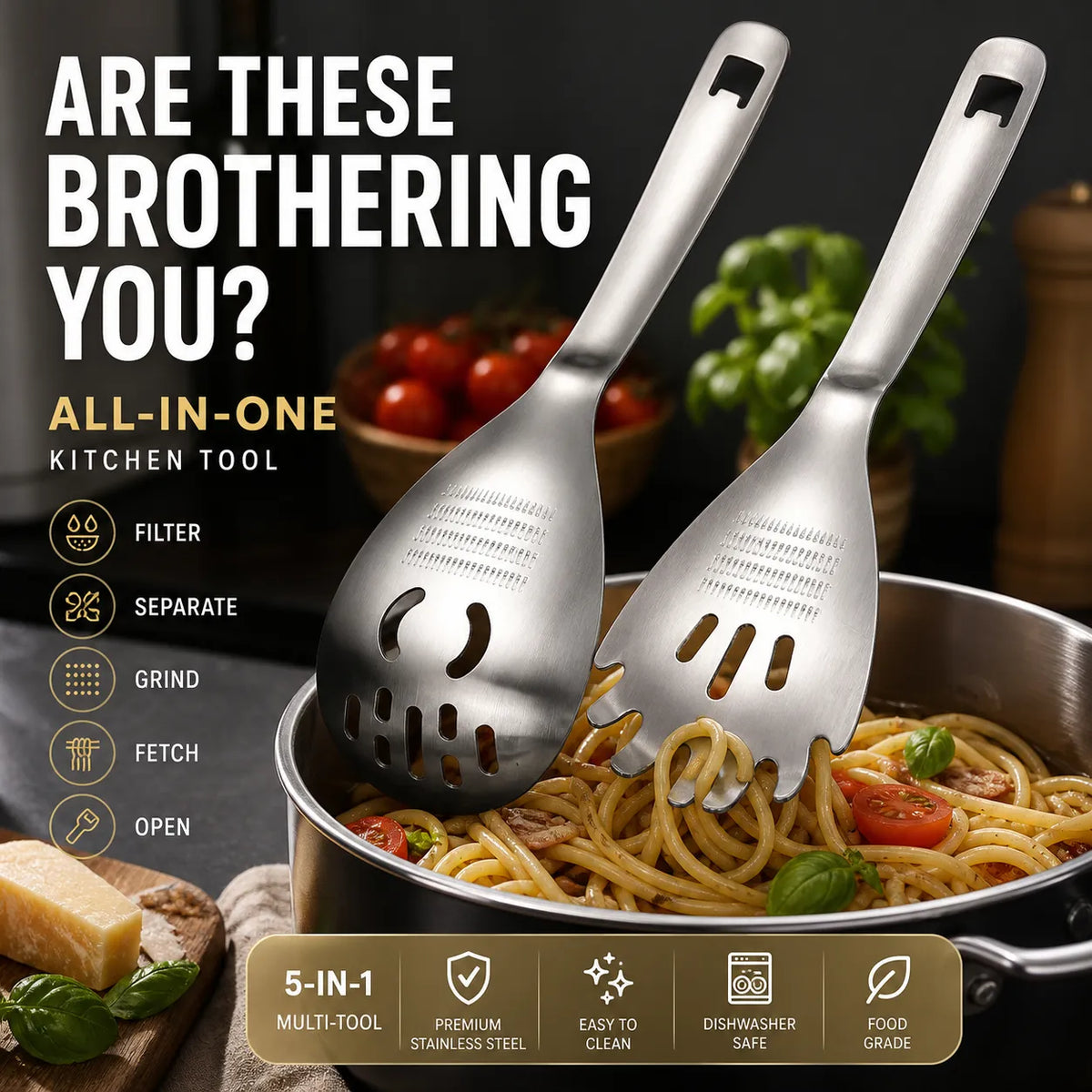 5-in-1 Stainless Steel Kitchen Spoon