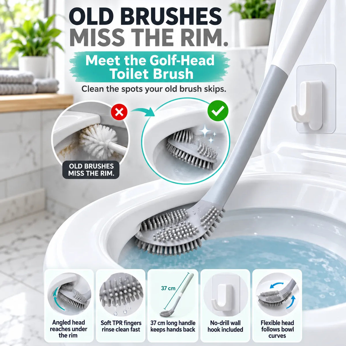 Golf brush head toilet brush.