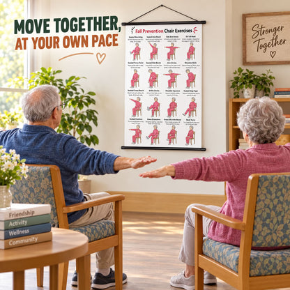 Fall Prevention Chair Exercises for Seniors Chart(16 x 24 inches)