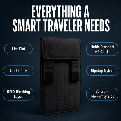 RFID Blocking Hidden Waist Wallet for Travel