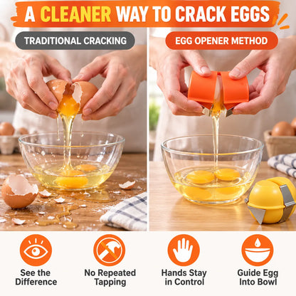 Cube Egg Opener for Clean Cracking